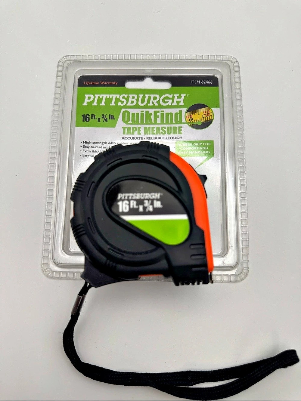 Pittsburgh 16 ft. x 3/4 in. Tape Measure Black & Green NWT